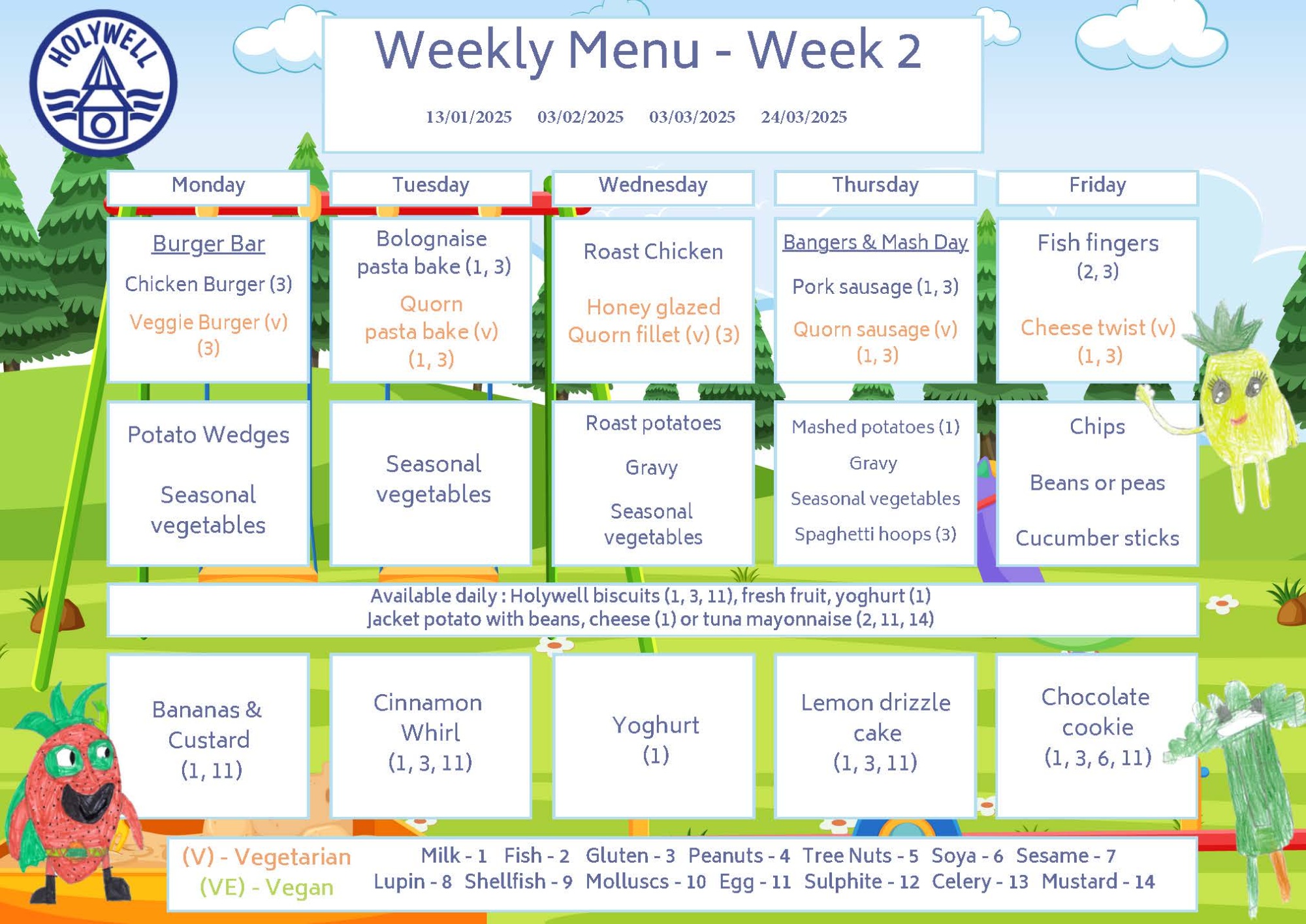 Week Two Menu